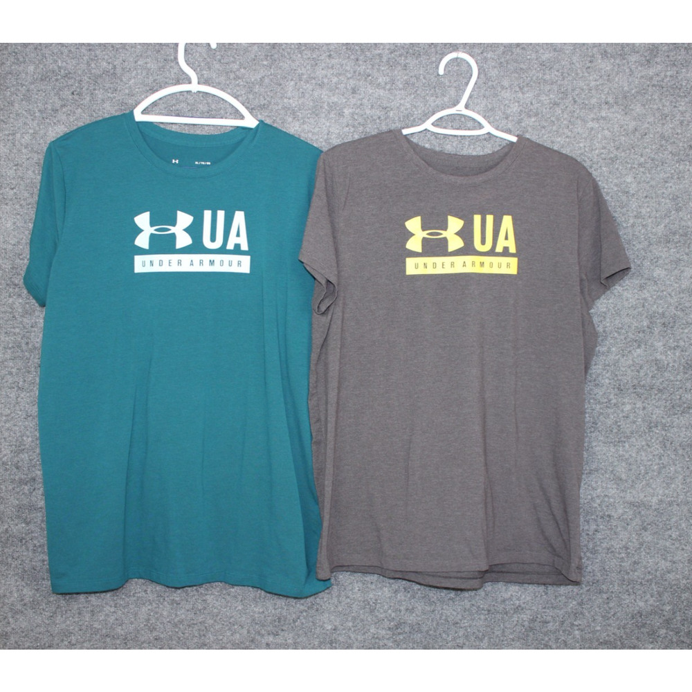 Hurly Under Armour T-Shirts Women's XL Set of 2 Green and‎ Gray Workout Wear